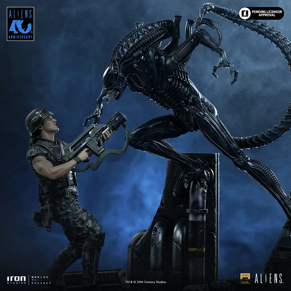 Pre-Order Iron Studios Aliens Xenomorph Warrior vs Corporal Hicks Art Scale Statue